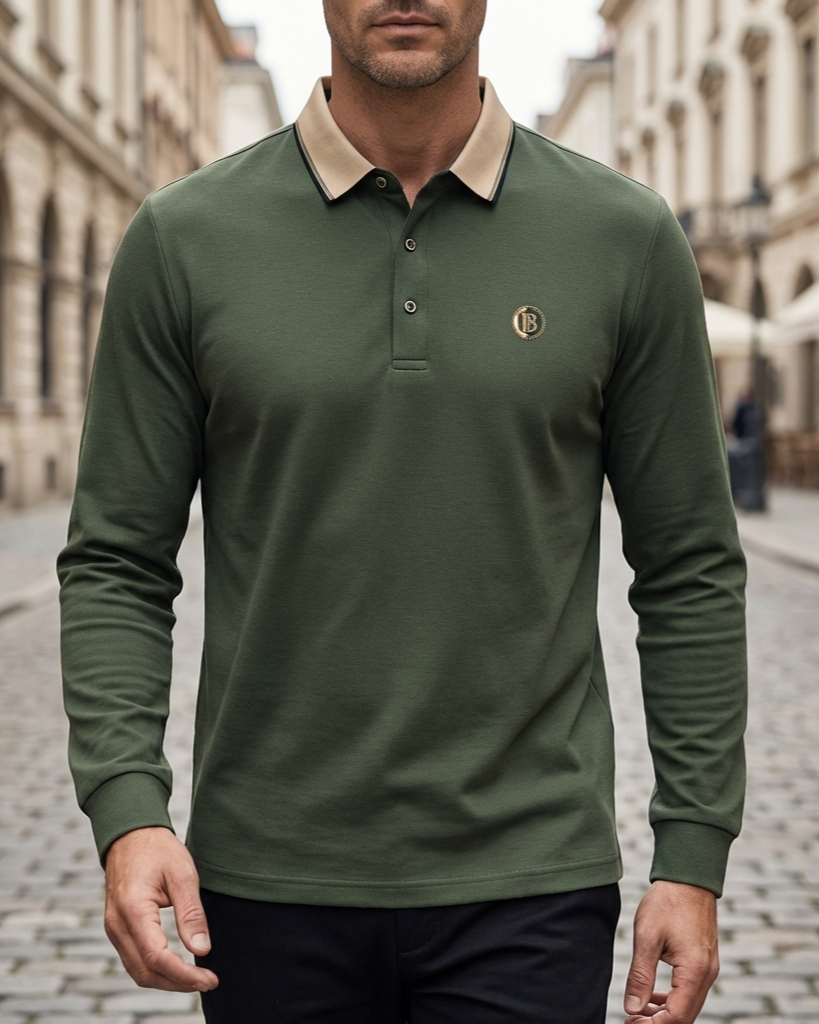 Veneto Long-Sleeve Cotton Piqué Polo