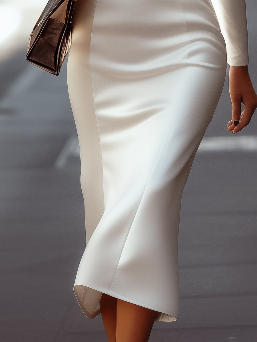 Tailored White Blazer Dress, Structured Elegance - Mini Dress