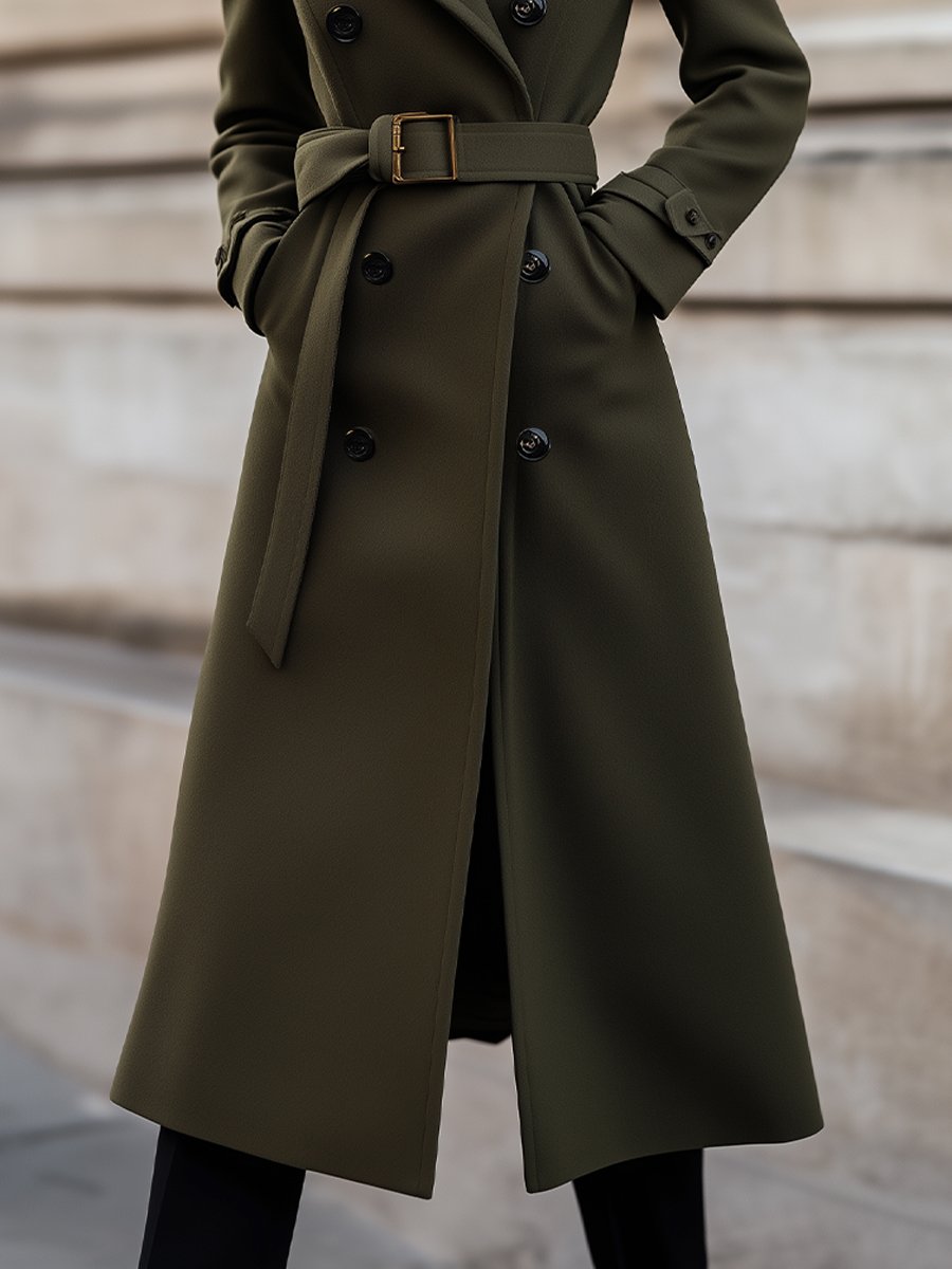 Tailored Olive Green Wool, Classic Winter Style - Wool Coat