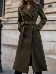 Tailored Olive Green Wool, Classic Winter Style - Wool Coat