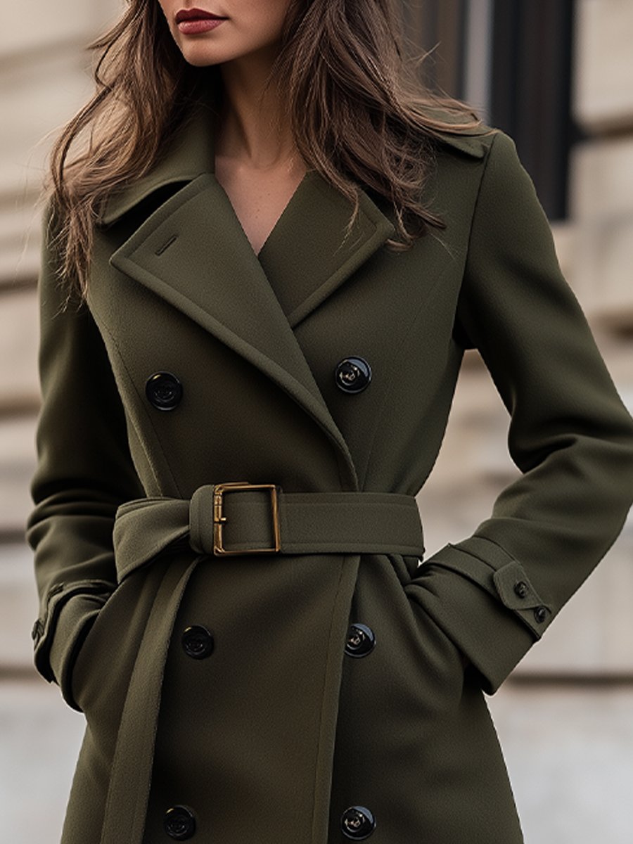 Tailored Olive Green Wool, Classic Winter Style - Wool Coat