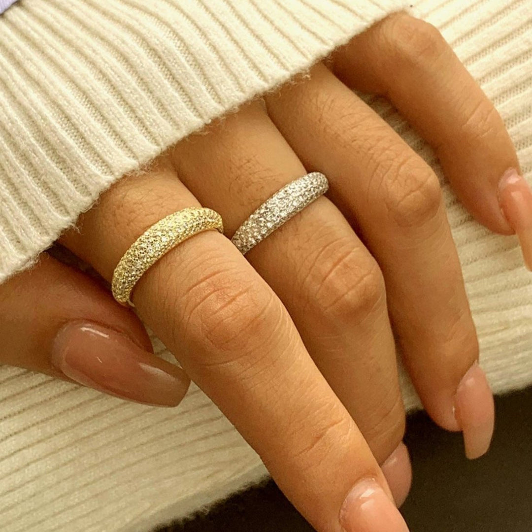 Multi-row Half Eternity Band in Sterling Silver shineofdiamond