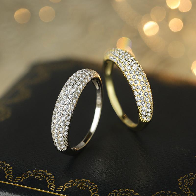 Multi-row Half Eternity Band in Sterling Silver shineofdiamond