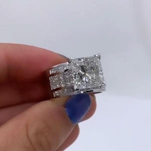 Princess Cut 925 Sterling Silver Engagement Ring Shineofdiamond